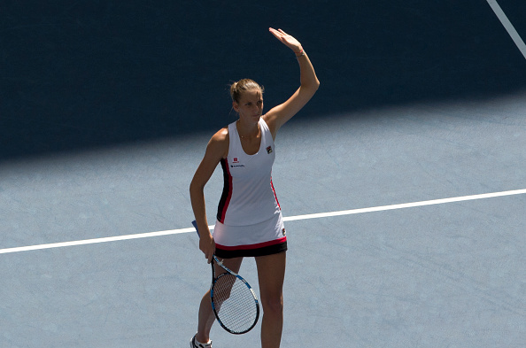 Pliskova waves to the crowd following her victory in the Arthur Ashe Stadium (Photo by Don Emmert / Getty Images)