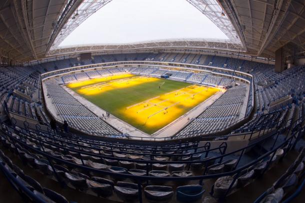 Estadio de Kaliningrado, a las orillas del río Pregolya | Foto: @FIFAWorldCup