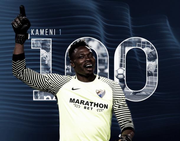 Conmemoración 100 partidos de Kameni con el Málaga CF. | Foto: Málaga CF.