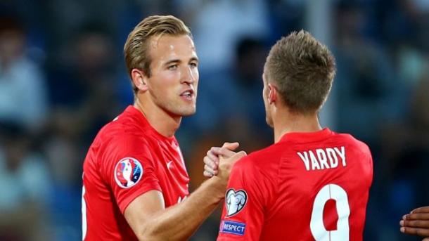 Los goleadores Kane y Vardy durante un partido con Inglaterra | Foto: Getty Images