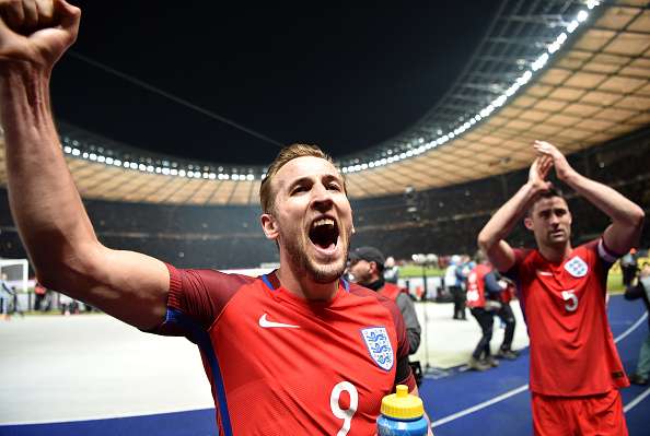 Kane celebrates England's win over Germany, a game in which he scored (photo: getty)