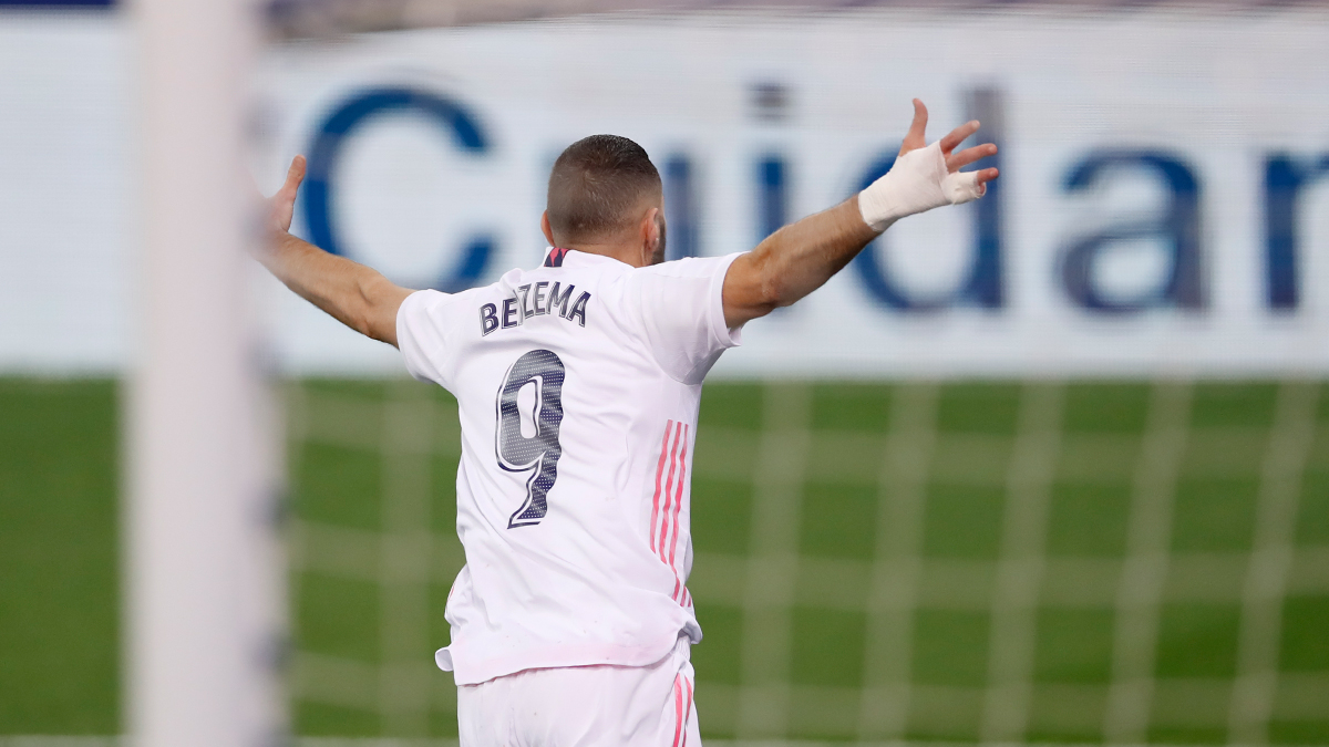 Karim Benzema celebrando su gol. / Foto: Real Madrid 