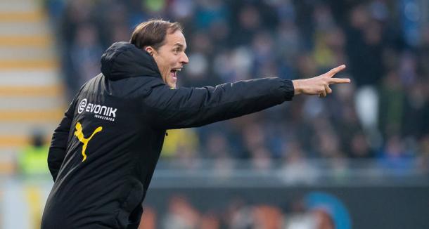 Tuchel dando órdenes durante el encuentro | Foto: Borussia Dortmund