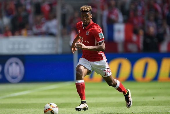 Coman in Bayern's final fixture of the Bundesliga campaign last term. | Photo: Getty