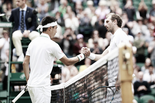 Julien Benneteau took a furious fight to Kei Nishikori at Wimbledon. (Photo: Getty Images)