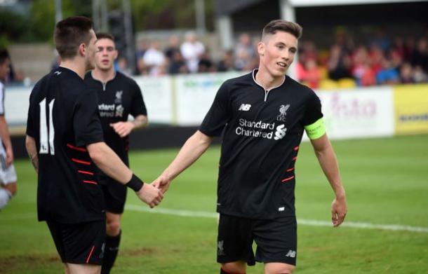 Wilson wore the armband for the Reds from the start at Rhyl. (Picture: Daily Post)