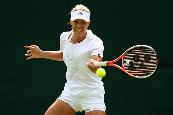 Kerber on the practice courts ahead of her first round match with Laura Robson (Photo by Julian Finney / Source : Getty Images)