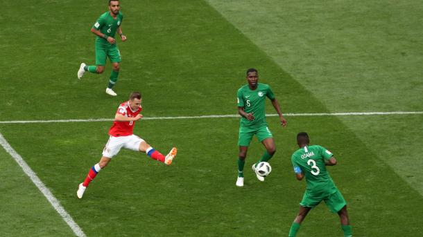 Cheryshev anota el 4-0. Fuente: Fifa.com