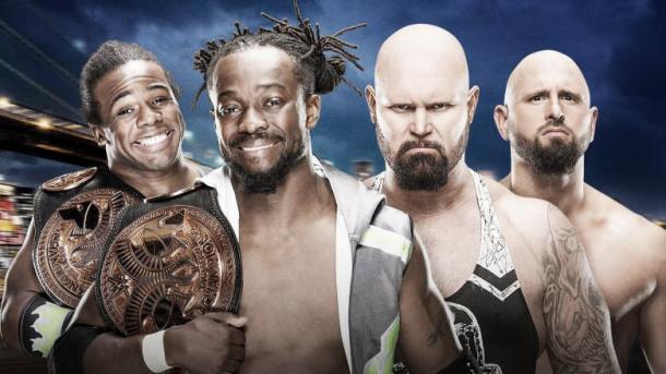 The New Day will defend their titles against The Club at SummerSlam (image: heavy.com)