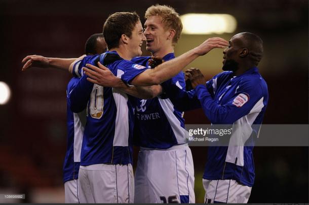 Andy King celebrates his winner against the Blades in 2011 | Photo: Getty/ Michael Regan