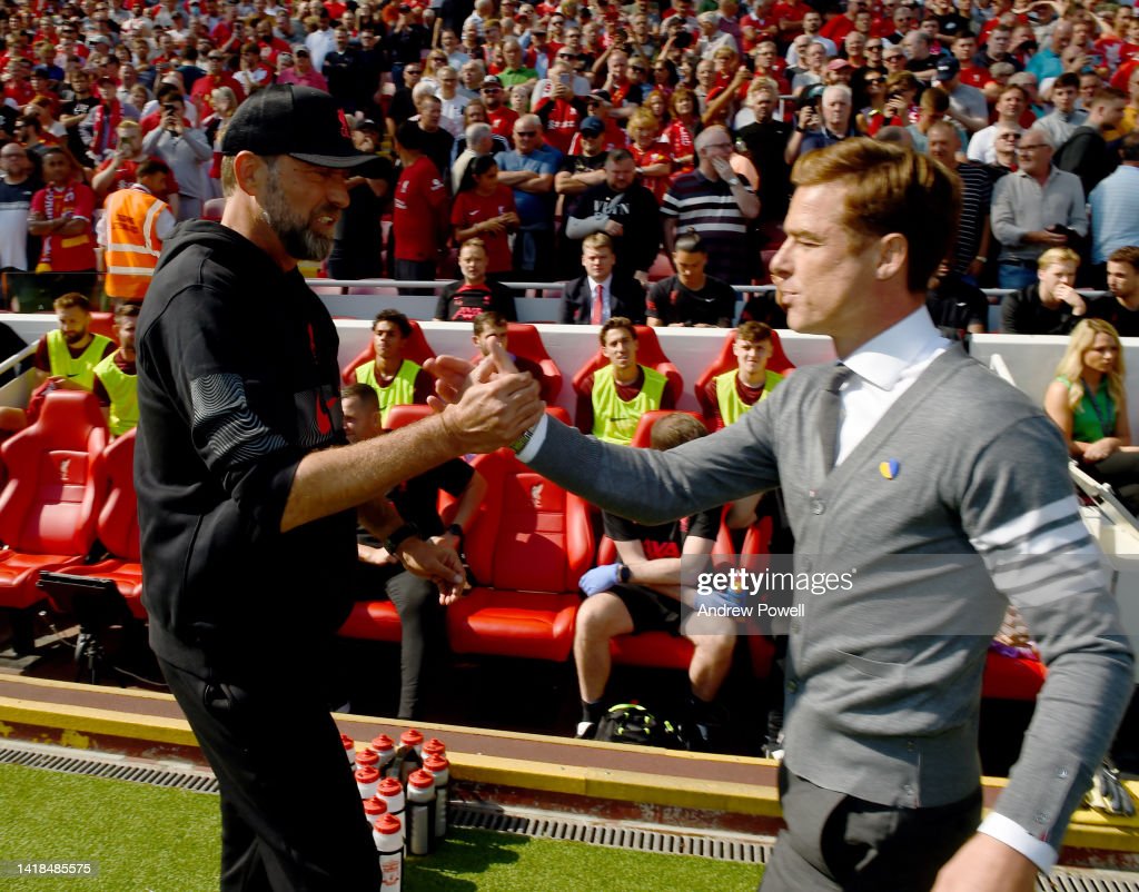 Klopp and Parker shake hands (Photo by Andrew Powell/Liverpool FC via Getty Images)