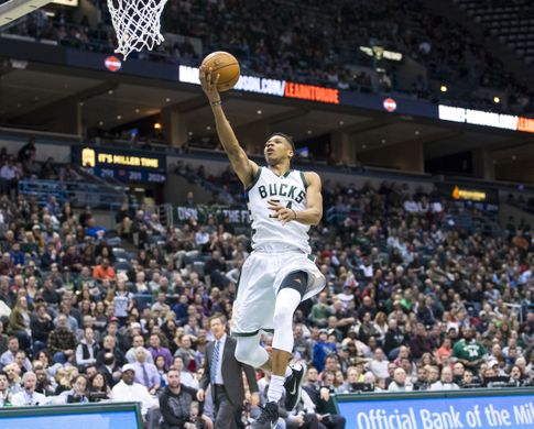 ilwaukee Bucks forward Giannis Antetokounmpo (34) goes for a layup. Photo by:Jeff Hanisch-USA TODAY Sports