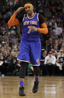 New York Knicks Forward Carmelo Anthony (7) during the game. Photo courtesy of   David Butler II-USA TODAY Sports.