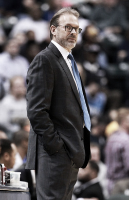 New York Knicks head coach Kurt Rambis looks on from the sideline. Brian Spurlock-USA TODAY Sports 