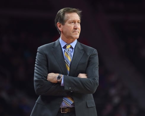 New York Knicks' head coach Jeff Hornacek looks on from the sidelines. Photo Courtesy of Tim Fuller-USA TODAY Sports. 