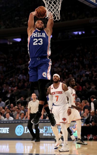 Philadelphia 76ers forward Justin Anderson (23) goes for a dunk. Photo Courtesy:Getty Images / Elsa  