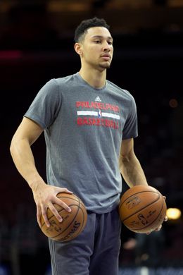 Philadelphia Sixers forward Ben Simmons prior to the game. Photo courtesy of Bill Streicher-USA TODAY Sports.  