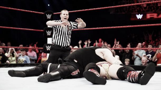 KO pinned his best friend. Photo- WWE.com