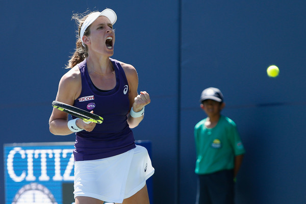Konta celebrates her victory over Cibulkova in the semifinal of the Bank of the West Classic (Photo by Lachlan Cunningham / Source : Getty Images)