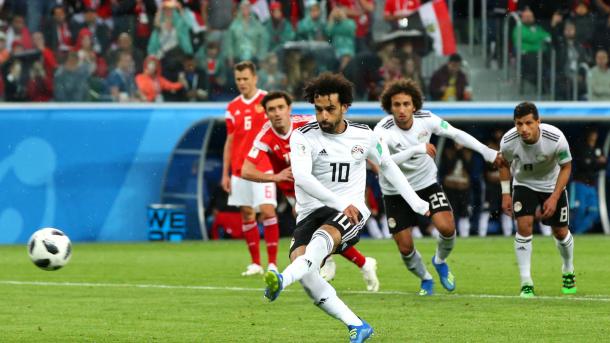 Mohammed Salah opened his World Cup account against Russia | Source: Getty Images via FIFA.com