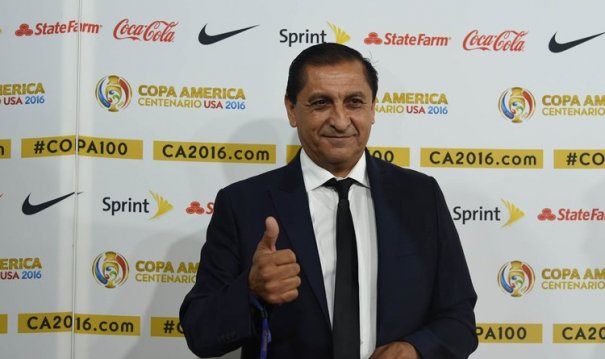 Ramon Diaz at the Copa America draw in NYC. Photo: Reuters