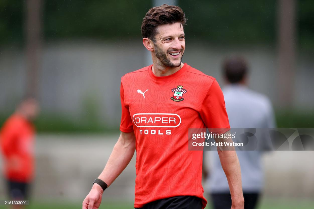 Lallana in training for Southampton - (Photo by Matt Watson/Southampton FC via Getty Images)