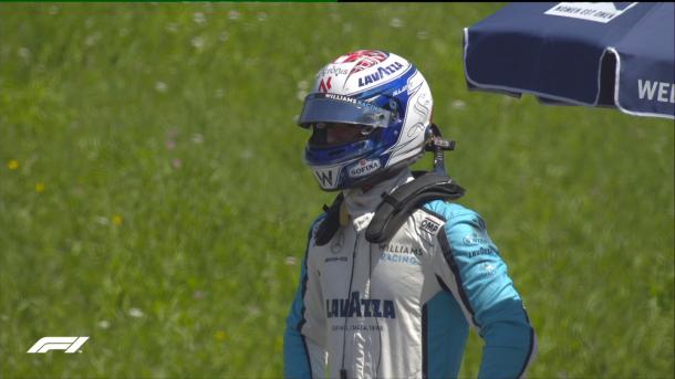 Latifi tras la parada de su Williams. Foto: F1