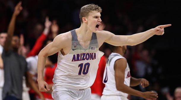 Lauri Markkanen pumping up the Wildcat crowd via Christian Petersen/Getty Images