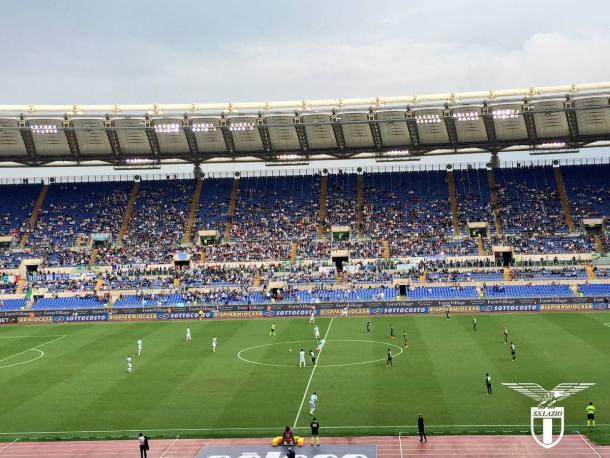 Squadre in campo all'Olimpico - Foto Ss Lazio Twitter