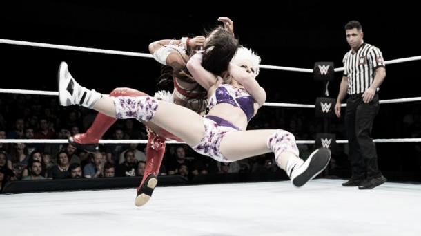 LeRae advances. Photo-WWE.com