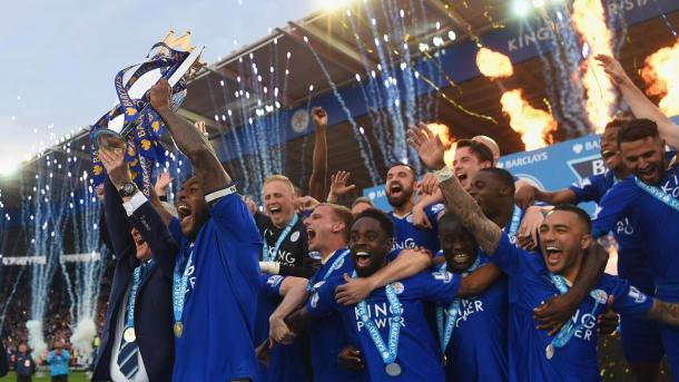 Los jugadores del Leicester celebran el título | Fotografía: Premier League