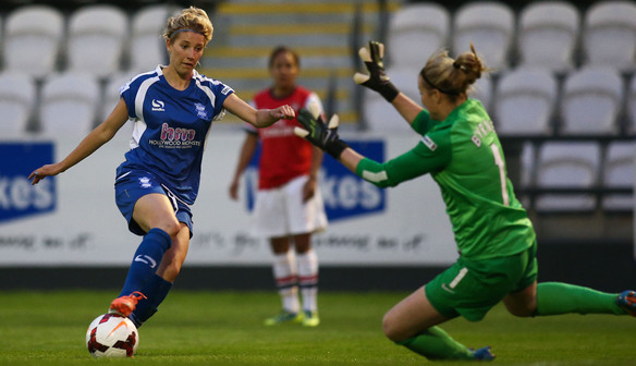 Linnett in action against her former team Arsenal Ladies FC (Source: Birmingham City Ladies FC) 