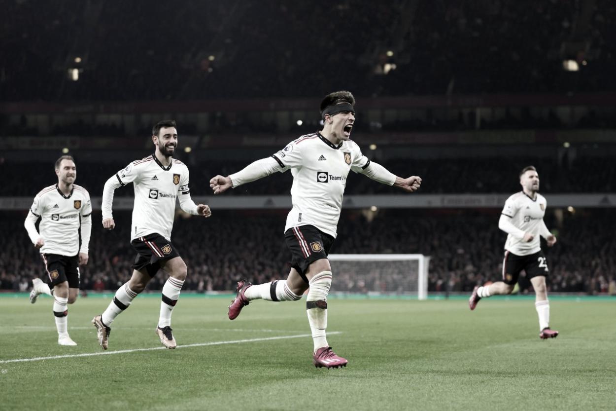 Lisandro Martínez marcó su primer gol en el Manchester United | Foto: Manchester United