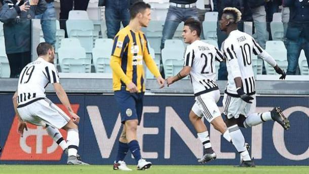 L'esultanza di Dybala dopo la rete dell'1-0 all'andata. | Google.