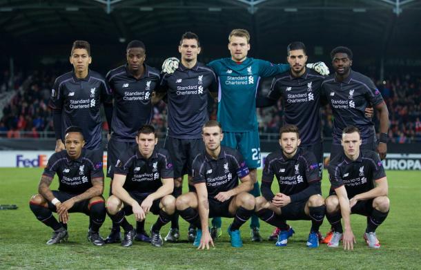 Liverpool's team against Sion (photo: getty)