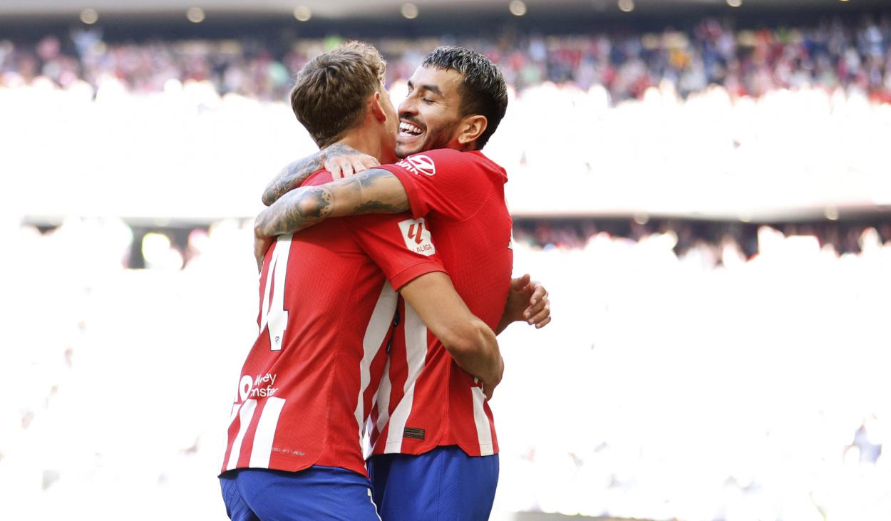 Llorente y Correa celebran el gol / @Atleti