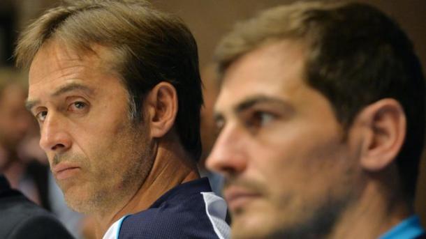 Casillas y Lopetegui en una rueda de prensa del Porto. Fuente: APF