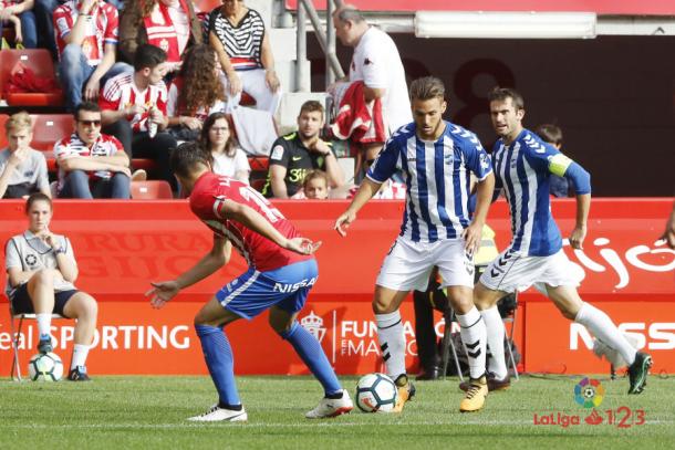 En el partido de ida el Sporting venció 1-0 al Lorca // Foto: LaLiga