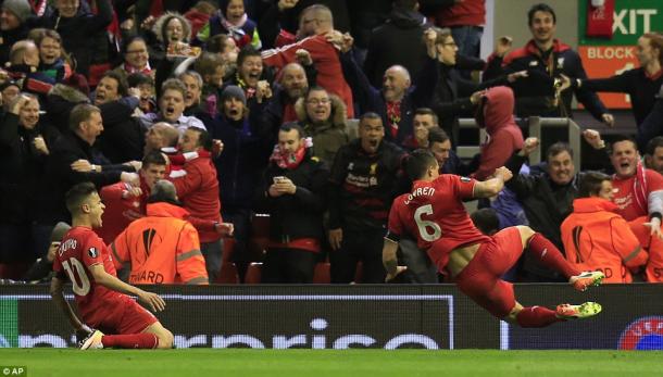 Lovren's winner against Dortmund sparked pandemonium (photo: AP)