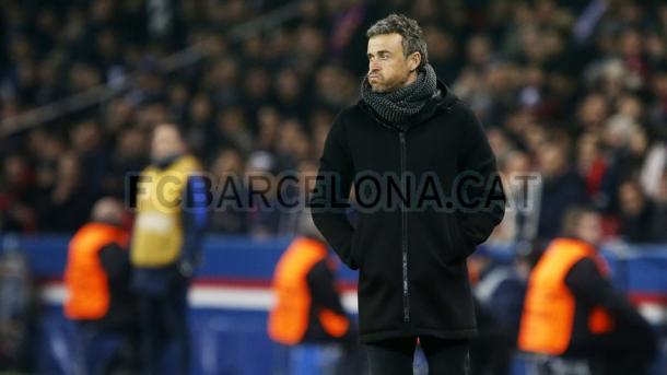 Luis Enrique cariacontecido ante el PSG | Foto: FC Barcelona