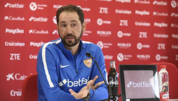Machín en la previa al partido | Foto: Sevilla FC