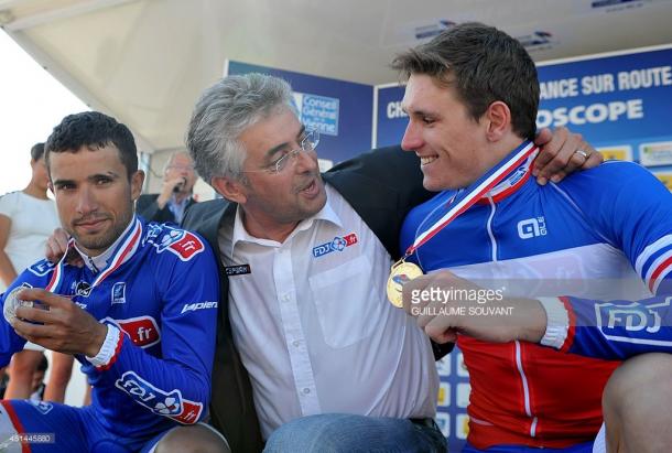 Madiot con Démare y Bouhanni | Fuente: Getty Images.