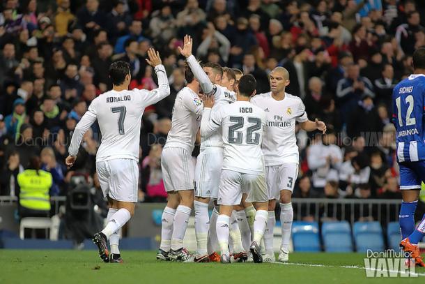Los jugadores del Real Madrid celebrando un gol en el partido de la temporada 2015/16. | FOTO: Dani Mullor - VAVEL