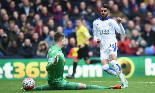 Mahrez notches his 16th goal of the Premier League season | Photo: Getty
