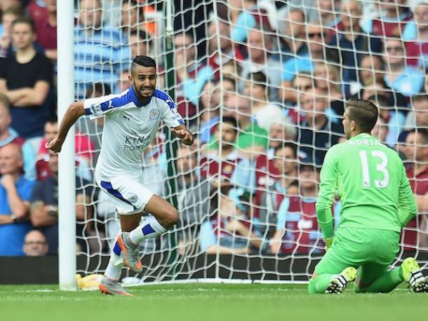 Riyad Mahrez celebrates his winner at Upton Park the last time these two met in the league | Photo: Getty