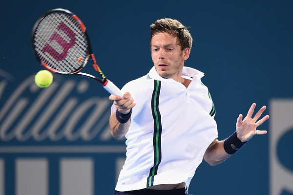 Nicoal Mahut in action at this year's Brisbane Open.  He is playing in his 44th main draw at the grand slams.  (Matt Roberts/Getty Images AsiaPac) 