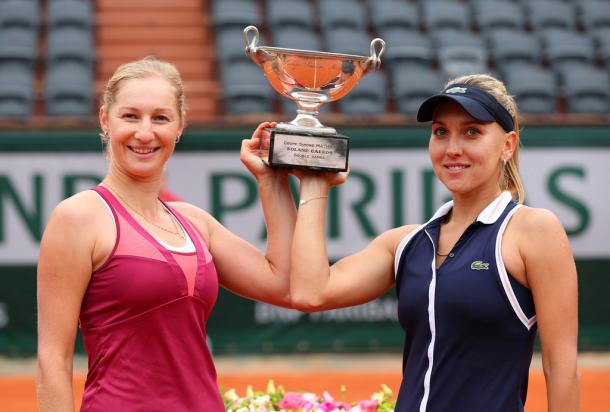 Makarova y Vesnina en Roland Garros 2013. Foto: zimbio