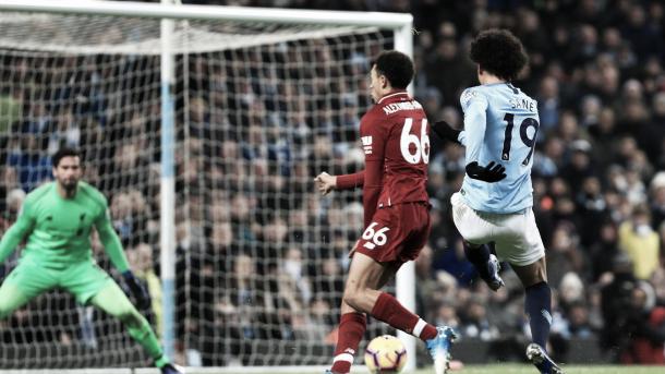 Sané le dio el triunfo al Manchester City. Foto: Premier League.
