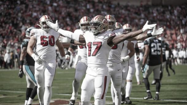 Manny Sanders recibira pases de Drew Bress en la temporada 2020 (foto 49ers.com)