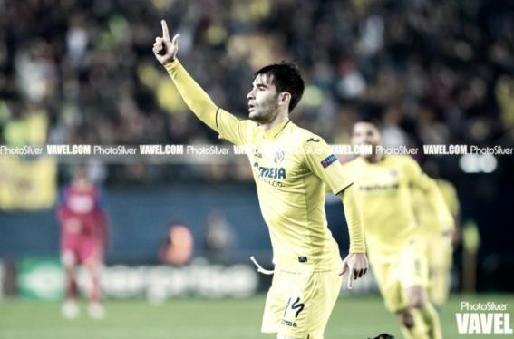 Manu Trigueros celebra un gol ante el Steaua de Bucarest│Foto: PhotoSilver (VAVEL España)